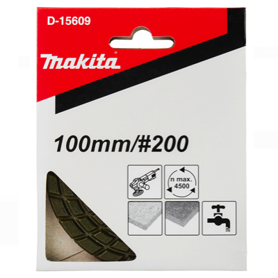 Makita D-15609 4"/100MM Diamond Polishing Disc G200 VELCRO BACKING